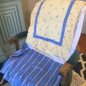 Laura Ashley twin yellow & periwinkle blue Floral Bedding 3 piece set